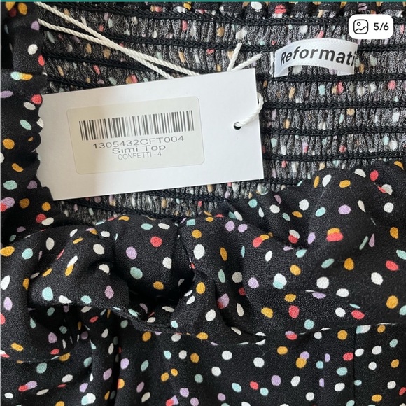 NWT Reformation Simi Top Confetti Size 4 - Picture 2 of 4